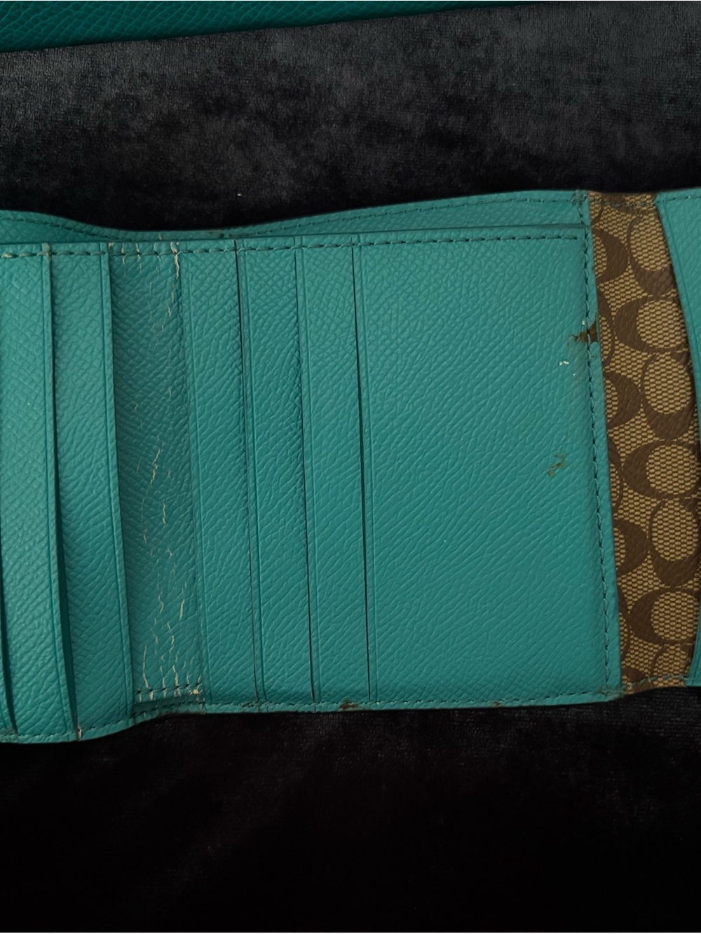 Coach Teal Dome Satchel with Matching Wallet - Picture 2 of 4